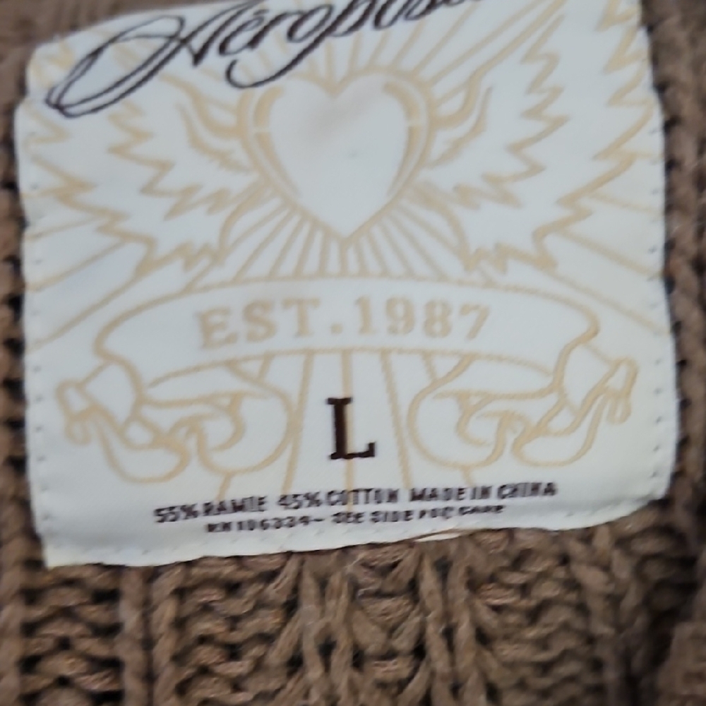 Aeropostale Brown Classic Cardigan Sweater - Picture 2 of 2